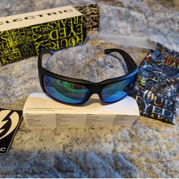 Electric HOY Sunglasses Matte Black Frame, Grey/Green 580 Pro Lenses NWT - Picture 2 of 6